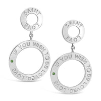 front facing hoop earrings silver