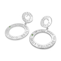 Large Saint Love Front Facing Hoop Earrings