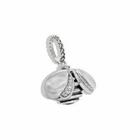 giant silver bee pendant with  diamonds