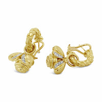 gold bee dangle earrings