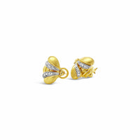 gold bee earrings with diamond wings