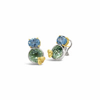 gold bee earrings with prasiolite