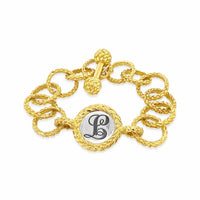 gold bracelet with initial