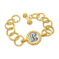 gold bracelet with monogram