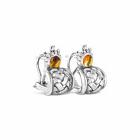 gold citrine hoop earrrings