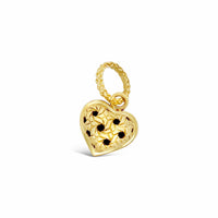 gold heart pendant with thin bale