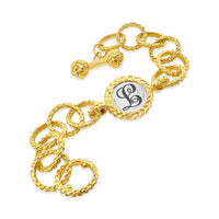 gold monogram bracelet