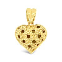 gold puffed heart pendant
