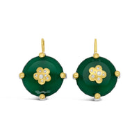 green onyx earrings with diamonds
