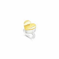heart ring with gold heart