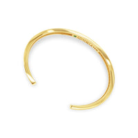 18k gold herringbone cuff with smooth sides