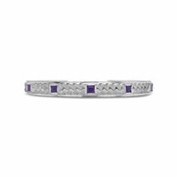 sterling silver princess cut amethyst herringbone cuff bracelet