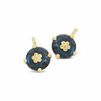 labradorite drop earrings with diamonds
