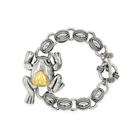 large frog bracelet with gold heart