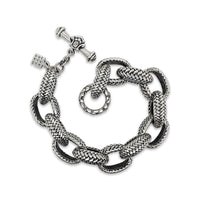 large silver bracelet for charms