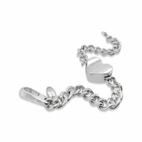 large silver heart bracelet