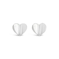 large silver heart earrings