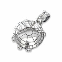 large sterling silver turtle pendant