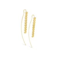 18k gold wire threader heart earrings
