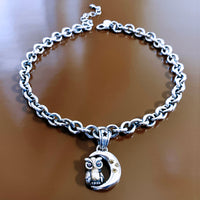 crescent moon necklace sterling silver