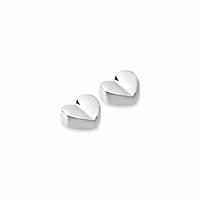 silver mini heart stud earrings not flat