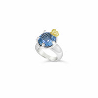 round blue topaz ring