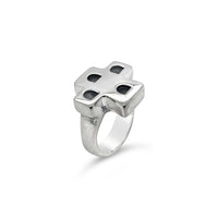 saint cross ring silver