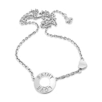saint love circle necklace silver