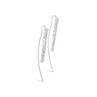 non-tarnish sterling silver long threader wire heart earring