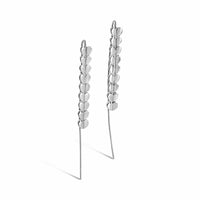 sterling silver heart wire dangle threader earring