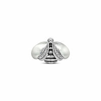 silver bee ring diamonds