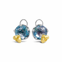 silver blue topaz earrings