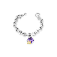 silver bracelet with amethyst