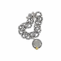 silver bracelet with engraved charm