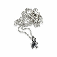 silver butterfly pendant on chain
