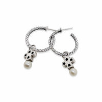 silver cross hoop earrings