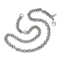 silver hammered chain necklace
