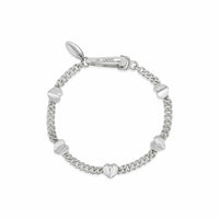 silver heart link bracelet