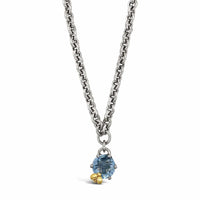 silver necklace with  blue stone