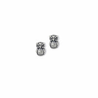 silver owl earrings