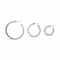silver trenza hoop earring sizes