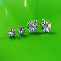 silver turtle earrings