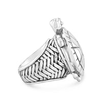 large turtle ring silver