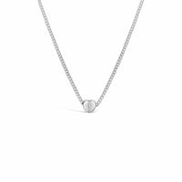 small heart slide pendant on thin chain sterling silver