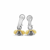 small diamond bee hoop earrings