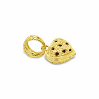 small gold puffed heart pendant