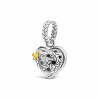 small heart pendant with butterfly