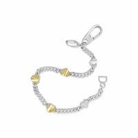 small silver and gold heart link bracelet