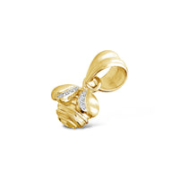 solid gold bee pendant with diamonds