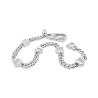 sterling silver bracelet with heart charms
